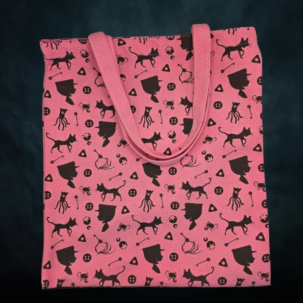 Coraline‎ Silouette Tote Bag- Pink & Black